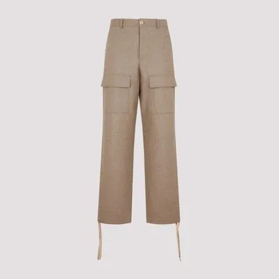 Kenzo Floral Button Cargo Pants In Nude