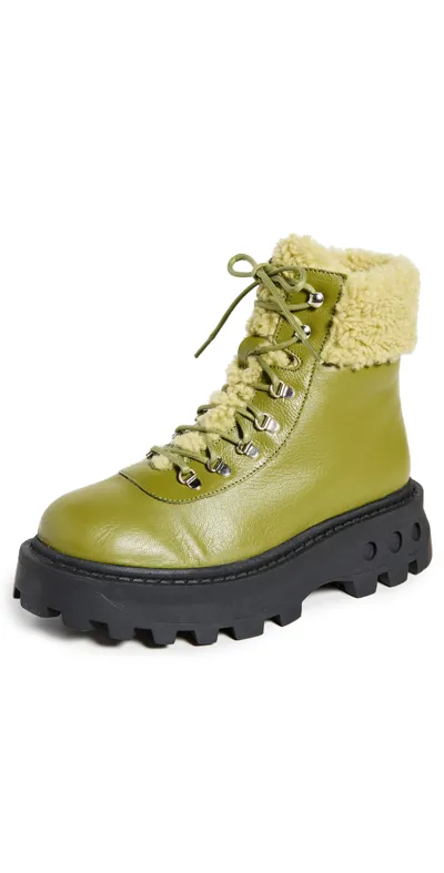 Simon Miller F227 Scrambler Boot Lace Up Boots In Clay Green