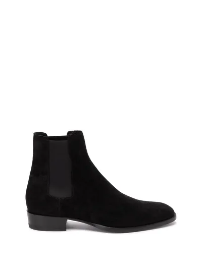 Saint Laurent `wyatt` Chelsea Boots In Black