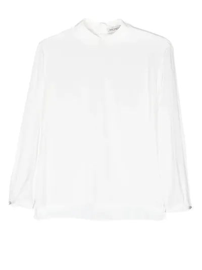 Simonetta Teen Wide-sleeved Button-cuffs Shirt In White