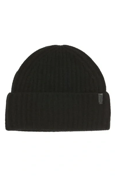 Vince Boiled Cashmere Chunky Knit Beanie In Black