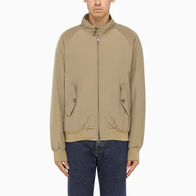 Baracuta Beige Technical Fabric Bomber Jacket