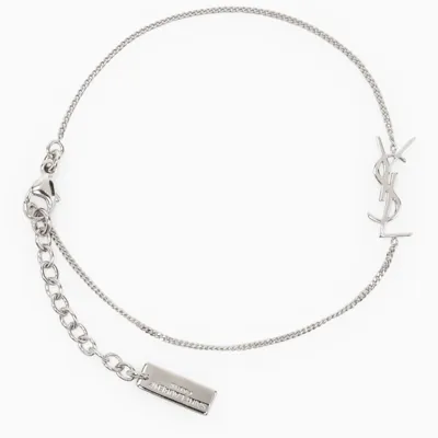 Saint Laurent Silver-tone Brass Charm Bracelet In Metal