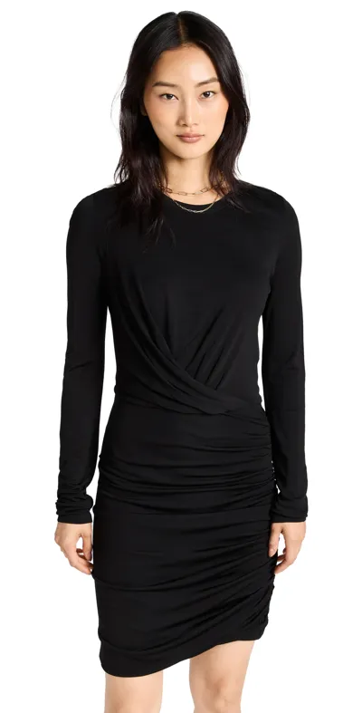 Rag & Bone Holly Draped Mini Bodycon Dress In Black