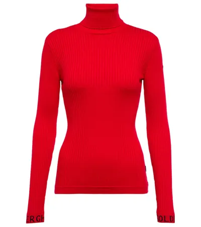 Goldbergh Mira Ribbed-knit Turtleneck Sweater In Red