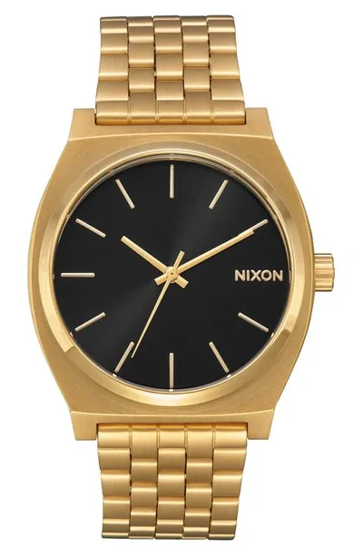 Nixon The Time Teller Watch, 38mm In Black/gold