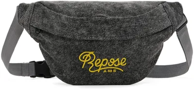 Repose Ams Kids Gray Logo Fanny Pack In Acid Grey