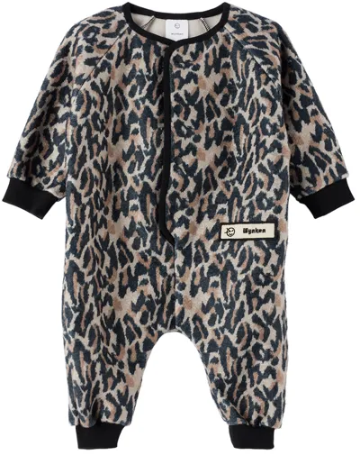 Wynken Baby Brown Moonrise Onesie In Leopard