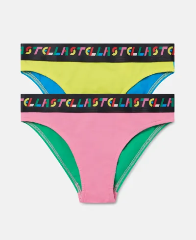 Stella Mccartney Kids' Colourblock Cotton Brief Set In Multicolour