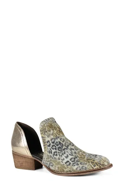 Diba True Shy Town Bootie In Multi Leopard Gold