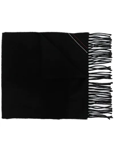 Tommy Hilfiger 1985 Woven Wool Scarf In Schwarz