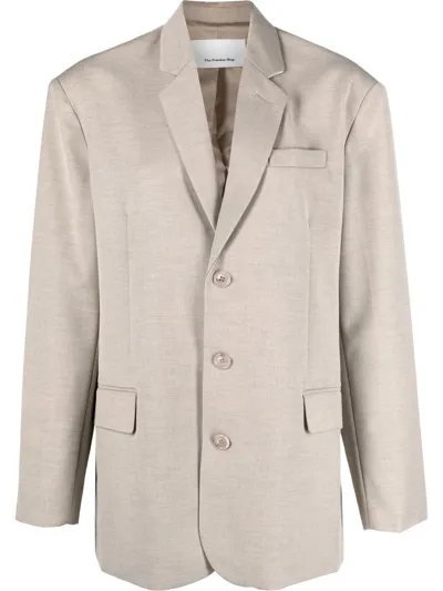 The Frankie Shop Neutral Gelso Oversized Blazer In Neutrals