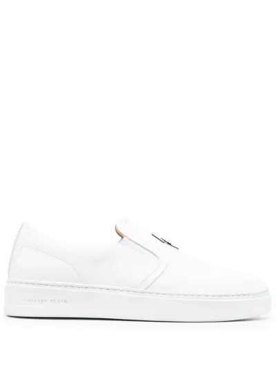 Philipp Plein Hexagon Low Slip-on Sneakers In White