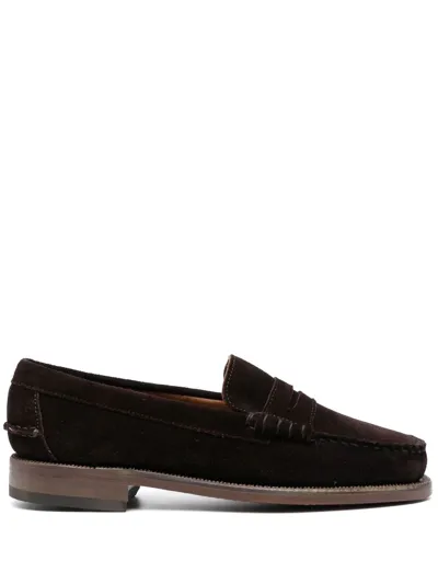 Sebago Round-toe Penny Loafers In 褐色