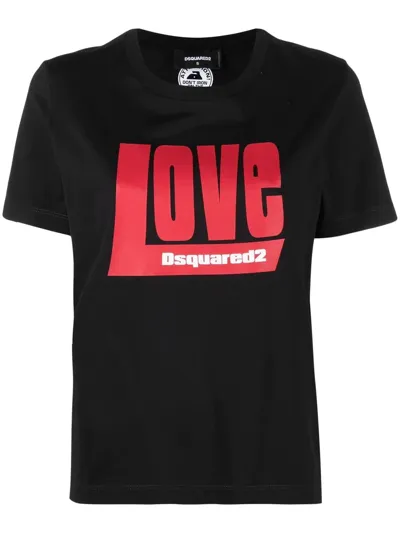 Dsquared2 Love Print Cotton T-shirt In Default Title