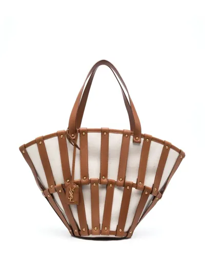 Saint Laurent Panier Basket Tote In Brown