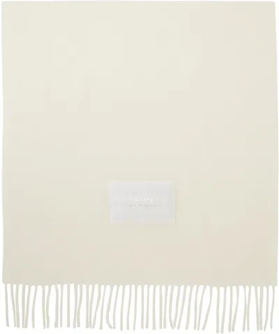 Moncler White Wool Scarf In 050 White