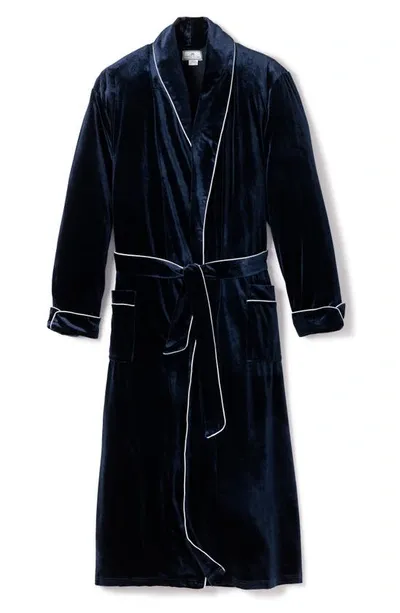 Petite Plume Navy Velour Robe