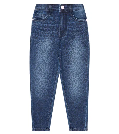 Marc Jacobs Kids' Leopard-print Jeans In Denim Blue