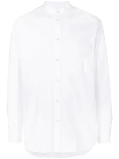 Jil Sander Stand-collar Cotton Shirt In Weiss