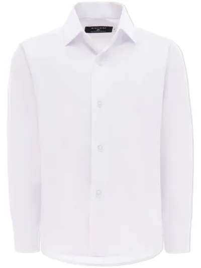 Moustache Kids' Solid-color Dress Shirt In Weiss