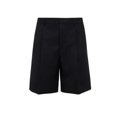 Givenchy Striped Wool Shorts In Black