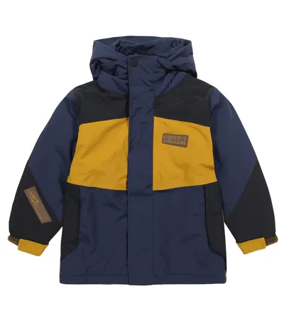 Molo Kids' Harrison Color-block Ski Jacket In Galaxy Block