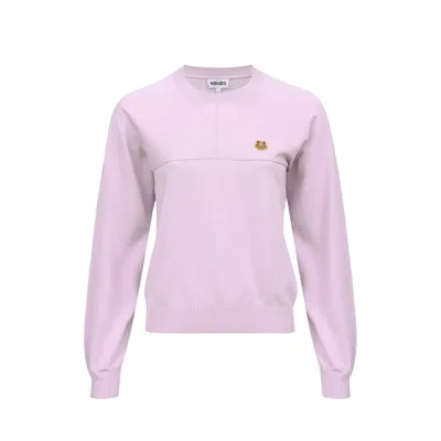 Kenzo Logo Tiger Patch Sweater In Pink