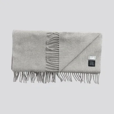 Asket The Oversized Cashmere Wool Scarf Grey Melange