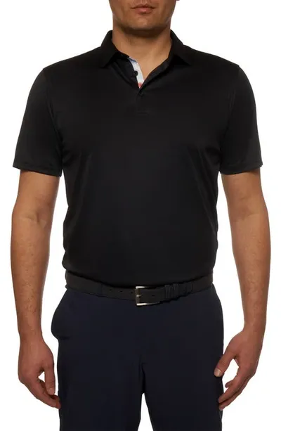 Robert Graham Axelsen Knit Performance Polo In Black