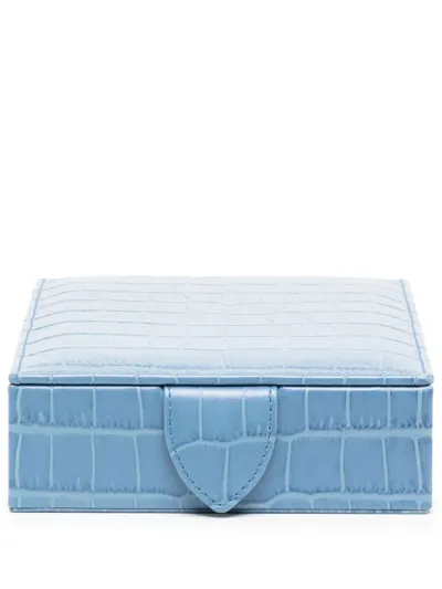 Smythson Travel Tray Jewellery Box In Blau