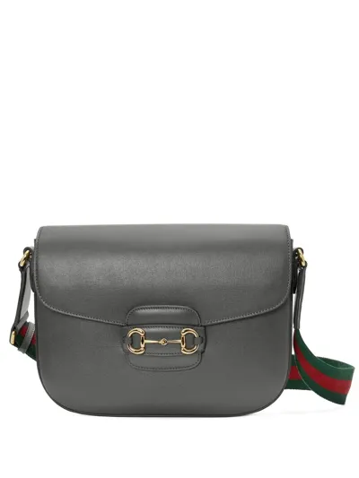 Gucci Horsebit 1955 Leather Cross-body Bag In Grey