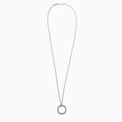 Maison Margiela Silver Ring Pendant Necklace In Metal