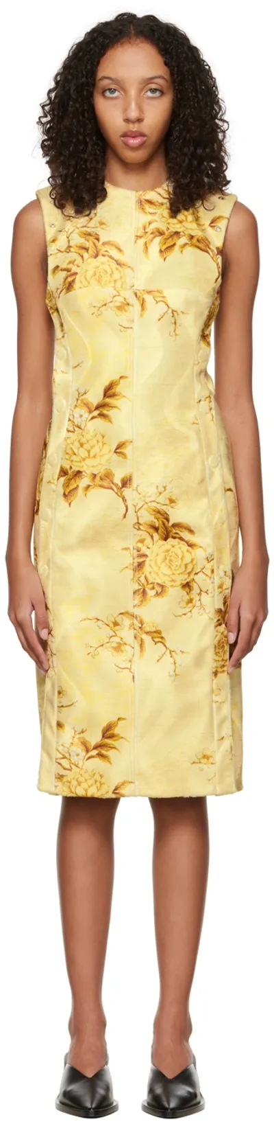 Kwaidan Editions Yellow Floral Print Mini Dress