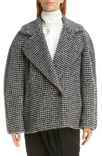 Dries Van Noten Oversized Checked Wool-blend Coat In Black