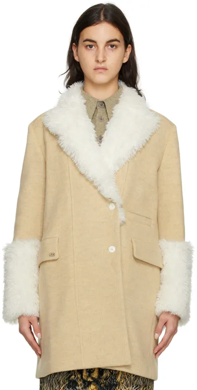 Kijun Beige Honeymoon Coat In Beige Ivory