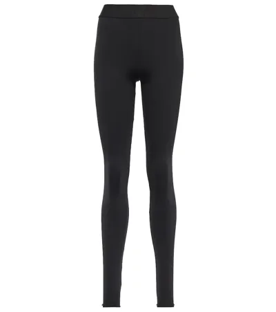 Dolce & Gabbana Logo High-rise Leggings In Nero