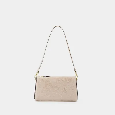 Manu Atelier Mini Prism Bag Aus Elfenbeinfarben Leder In Beige