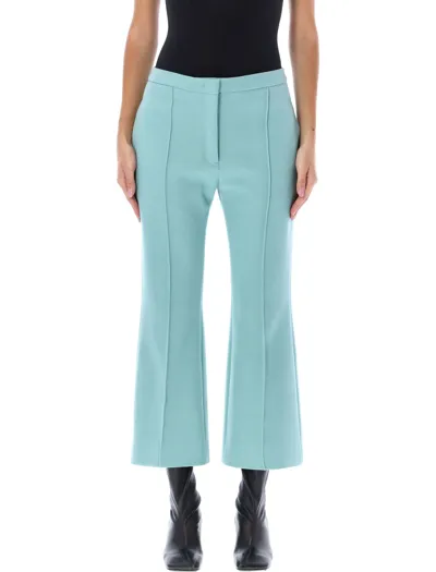 Jil Sander Mid-rise Cropped Trousers In Blue