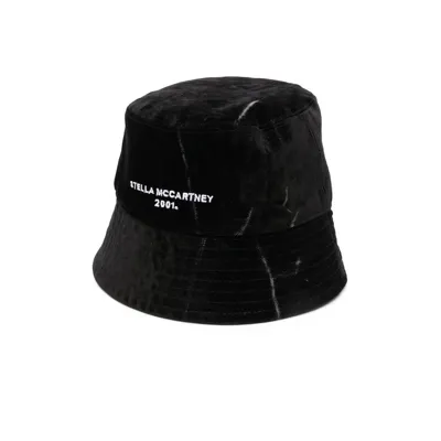 Stella Mccartney Reversible Cotton Bucket Hat In Black,yellow