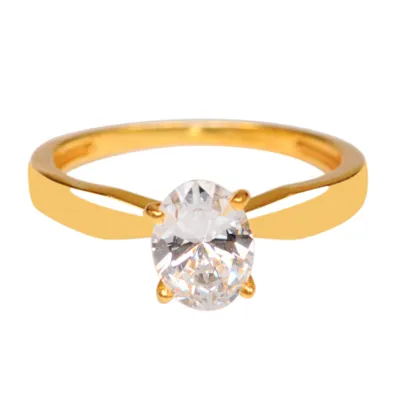 Pre-owned Jewels Central Echt 585er Gelbgold Mit D/vvs1 Oval Form 1,95kt Solitär Jubiläum Damen Ring