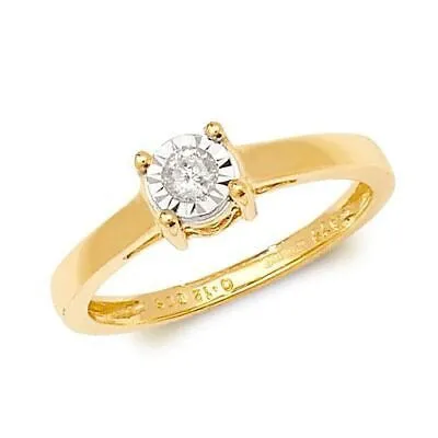 Pre-owned Markenlos Solitaire Ring Gelbgold