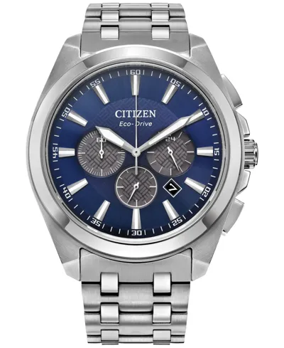 Citizen Eco-drive Men's Chronograph Classic Stainless Steel Bracelet Watch 41mm In Blue