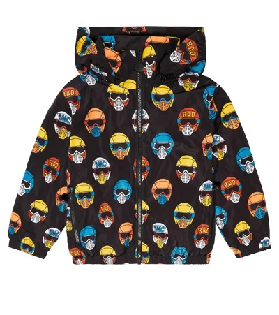 Stella Mccartney Kids' Black Helmet Print Hooded Jacket