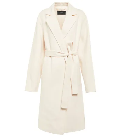 Joseph Double Face Cashmere Cenda Long Coat In Champagne