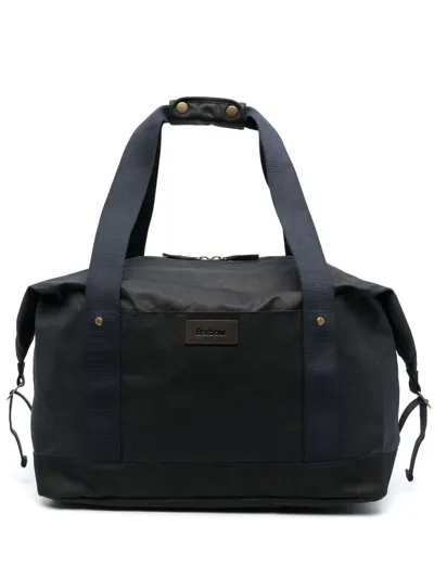 Barbour Logo-patch Luggage Tote Bag In Blue