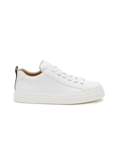 Chloé Lauren Sneaker White Size 5 100% Calf-skin Leather