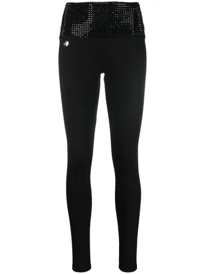 Philipp Plein Crystal-embellished Leggings In Black