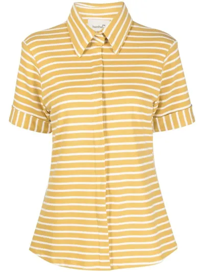 Bambah Striped Short-sleeved Cotton Shirt In Yellow