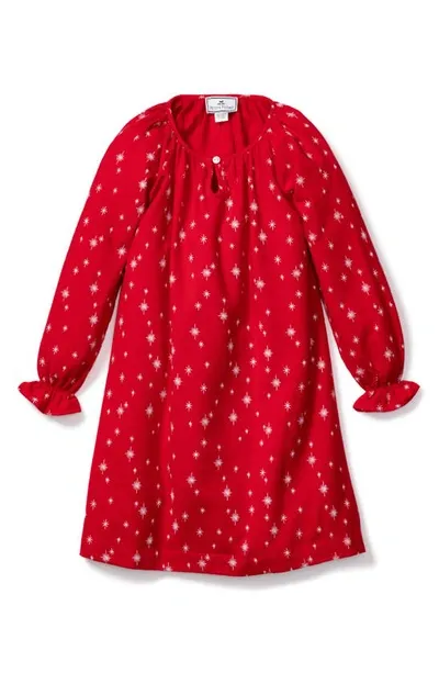 Petite Plume Kids' Delphine Strarry Night Nightgown In Red